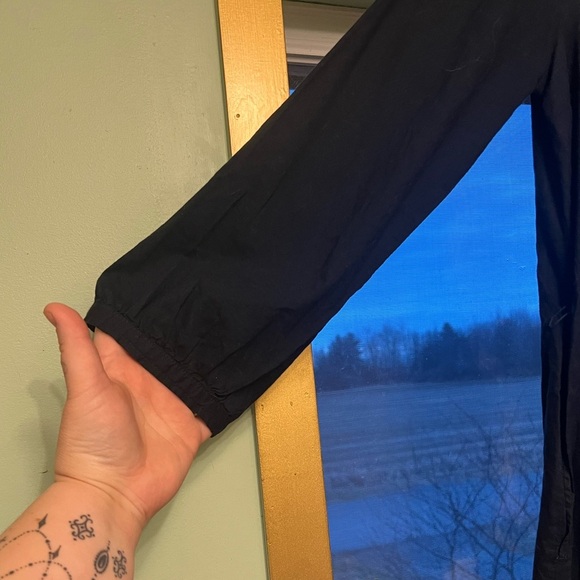 Abercrombie & Fitch Navy Blue Long-Sleeve Midi Dress/Top - Size Small - Picture 3 of 4